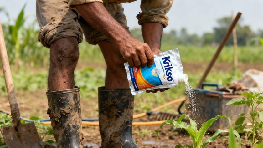 Farmer practicing crop rotation for disease prevention